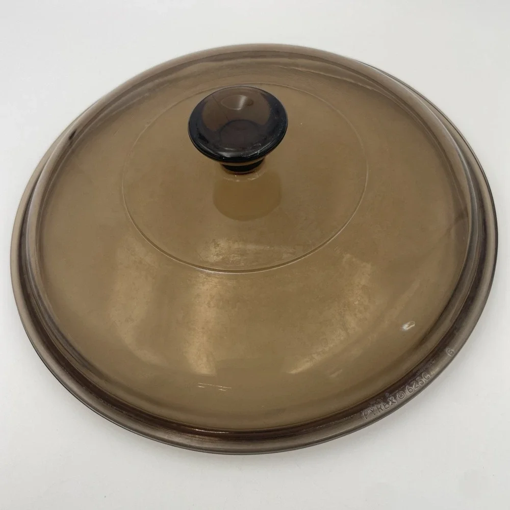 Vintage PYREX Amber Glass Round Casserole 1.5L‎ Baking Dish 023N With Lid 623C